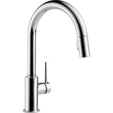 Trinsic Single-Handle Pull-Down Sprayer Kitchen Faucet with Touch2O Technology in Matte Black - Super Arbor