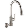 Allentown Single-Handle Pull-Down Sprayer Kitchen Faucet with Soap in SpotShield Stainless
