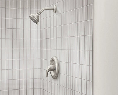 Moen Adler Spot Resist Brushed Nickel 1-Handle Shower Faucet with Valve
