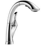 Delta Linden Chrome 1-Handle Deck-Mount Pull-Out Handle Kitchen Faucet (Deck Plate Included)