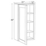 Home Decorators Collection Washington Veiled Gray Plywood Shaker Assembled Wall Kitchen Cabinet Soft Close Left 21 in W x 12 in D x 42 in H
