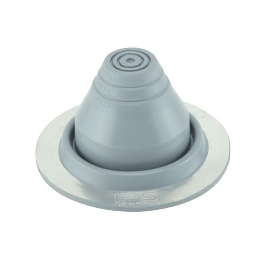 TRI-BUILT Metal Roof Flashing, EPDM, #2 Round Base, 1-3/4"–3", Gray, 6-1/4" OD