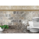Satori Chiaro Natural Stone Travertine Chair Rail Tile (1-1/2-in x 12-in) - Super Arbor