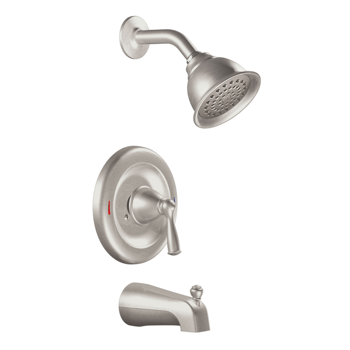 Moen Banbury Single-Handle 1-Spray 1.75 GPM Tub and Shower Faucet with Valve in Chrome (Valve Included)