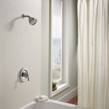 Moen Banbury Single-Handle 1-Spray 1.75 GPM Shower Faucet with Valve, Spot Resist Brushed Nickel (Valve Included)