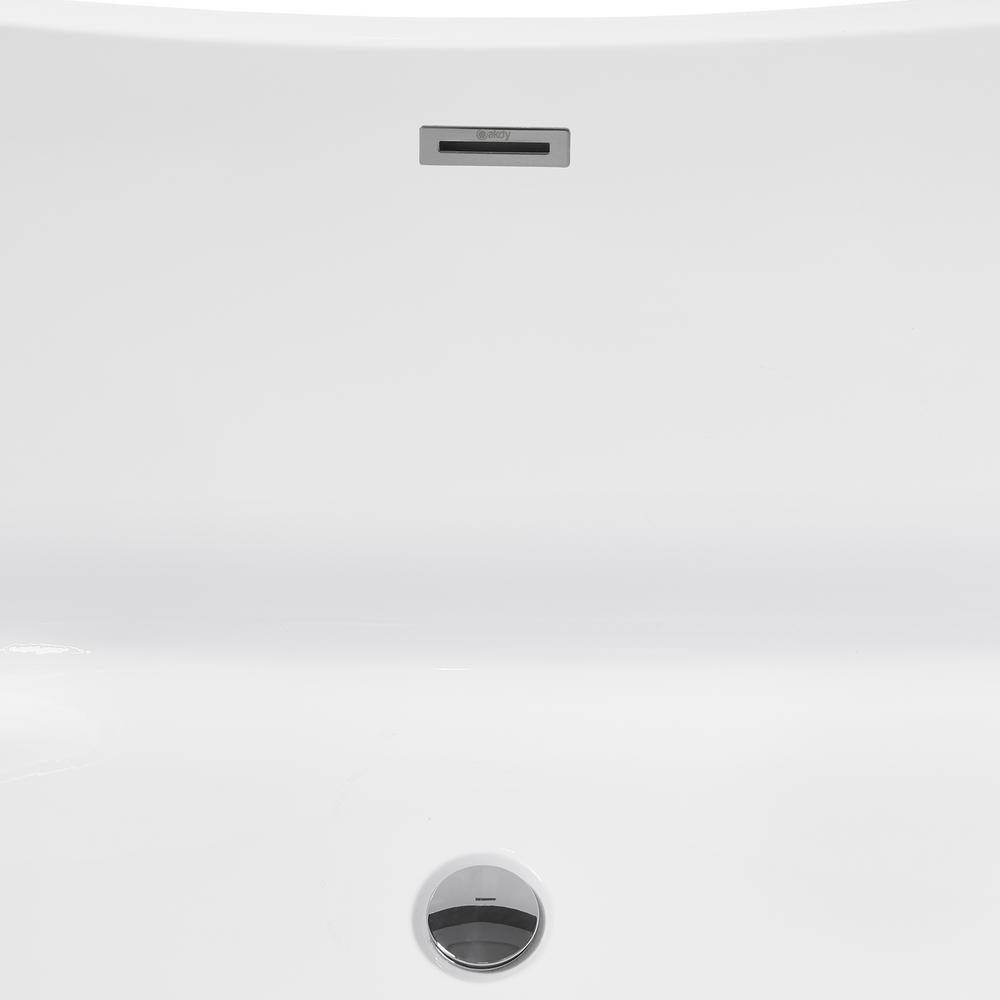 59 in. Acrylic Flat Bottom Stand Alon Flatbottom Freestanding Bathtub in Black - Super Arbor