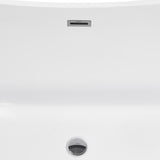59 in. Acrylic Flat Bottom Stand Alon Flatbottom Freestanding Bathtub in Black - Super Arbor