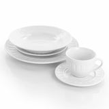 20-Piece Charlotte White Porcelain Dinnerware Set (Service for 4)