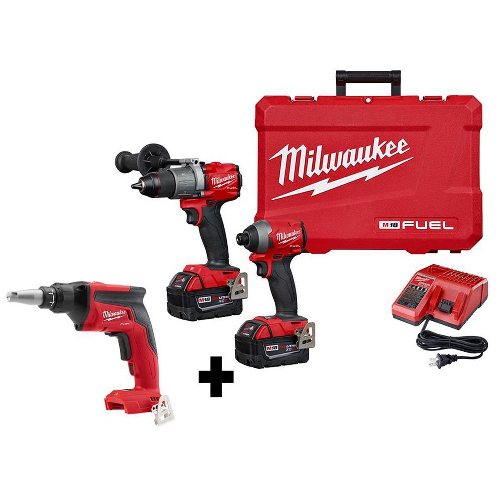 M18 FUEL 18-Volt Lithium-Ion Brushless Cordless Hammer Drill and Impact Driver Combo Kit (2-Tool) with Free FUEL Jigsaw - Super Arbor