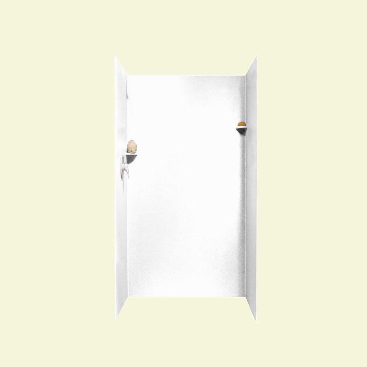 36 in. x 36 in. x 72 in. 3-Piece Easy Up Adhesive Alcove Shower Surround in White
