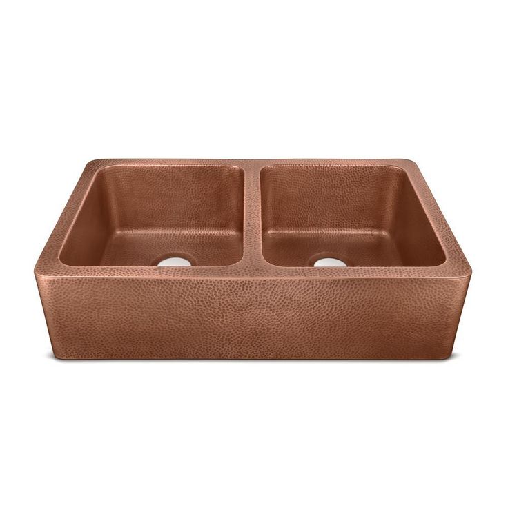 Moran Farmhouse Apron-Front Handmade Copper 36 in. 50/50 Double Bowl Kitchen Sink in Hammered Antique Copper