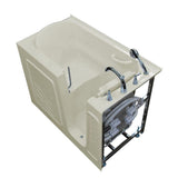 Rampart 4.5 ft. Walk-in Non-Whirlpool Bathtub with Easy Up Adhesive Wall Surround in Biscuit - Super Arbor