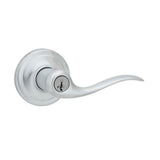 Tustin Satin Nickel Entry Door Lever featuring SmartKey Security - Super Arbor