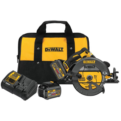 FLEXVOLT 60-Volt MAX Lithium-Ion Cordless Brushless 7-1/4 in. Circular Saw with Battery 2Ah, 1-Hour Charger and Case - Super Arbor