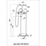 40 in. H x 8 in. W Single-Handle Claw Foot Tub Faucet with Hand Shower in Brushed Nickel