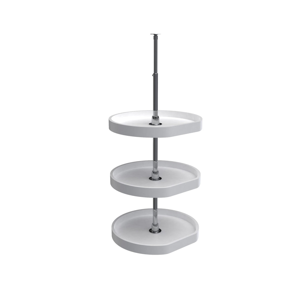 Rev-A-Shelf 22 in White Polymer D-Shape Lazy Susan, 3-Shelf