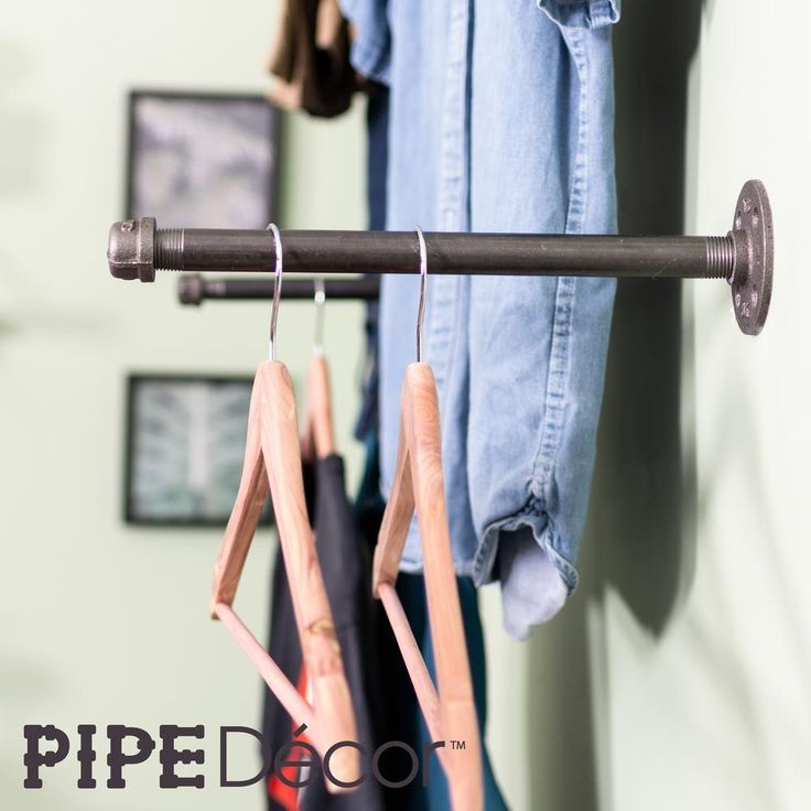 1/2 in. x 1 ft. L Black Pipe Wall Mounted Clothing Bracket Kit (Set of 4)