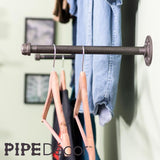 1/2 in. x 1 ft. L Black Pipe Wall Mounted Clothing Bracket Kit (Set of 4)
