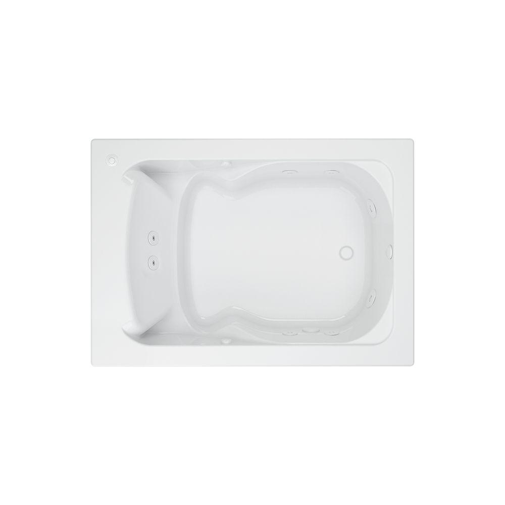 Cadet 60 in. x 42 in. Reversible Drain EverClean Whirlpool Tub in White - Super Arbor