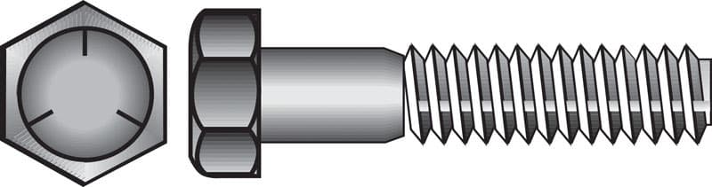 Hillman 3/8 in. Diameter x 5 in. Length Grade 5 Heat-Treated Zinc Steel Hex Head Cap Screws, Coarse Thread, 50-Pack