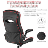 Red PVC Rocking Gaming Chair Rocker Racing Style Computer Office Chair 360¬∞ Swivel - Super Arbor