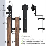 8 ft./96 in. Single Track Bypass Sliding Barn Door Hardware Kit for Double Doors Low Ceiling - Super Arbor