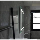 39 in x 28 in White LED Lighted Rectangle Bathroom Vanity Mirror With Touch Sensor