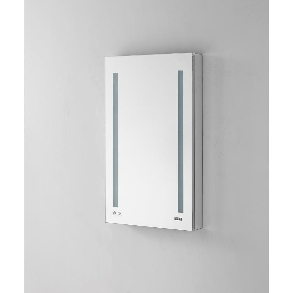 Signature Royale 24 in W x 30 in. H Recessed or Surface Mount Medicine Cabinet with Single Door,LED Lighting,Right Hinge - Super Arbor