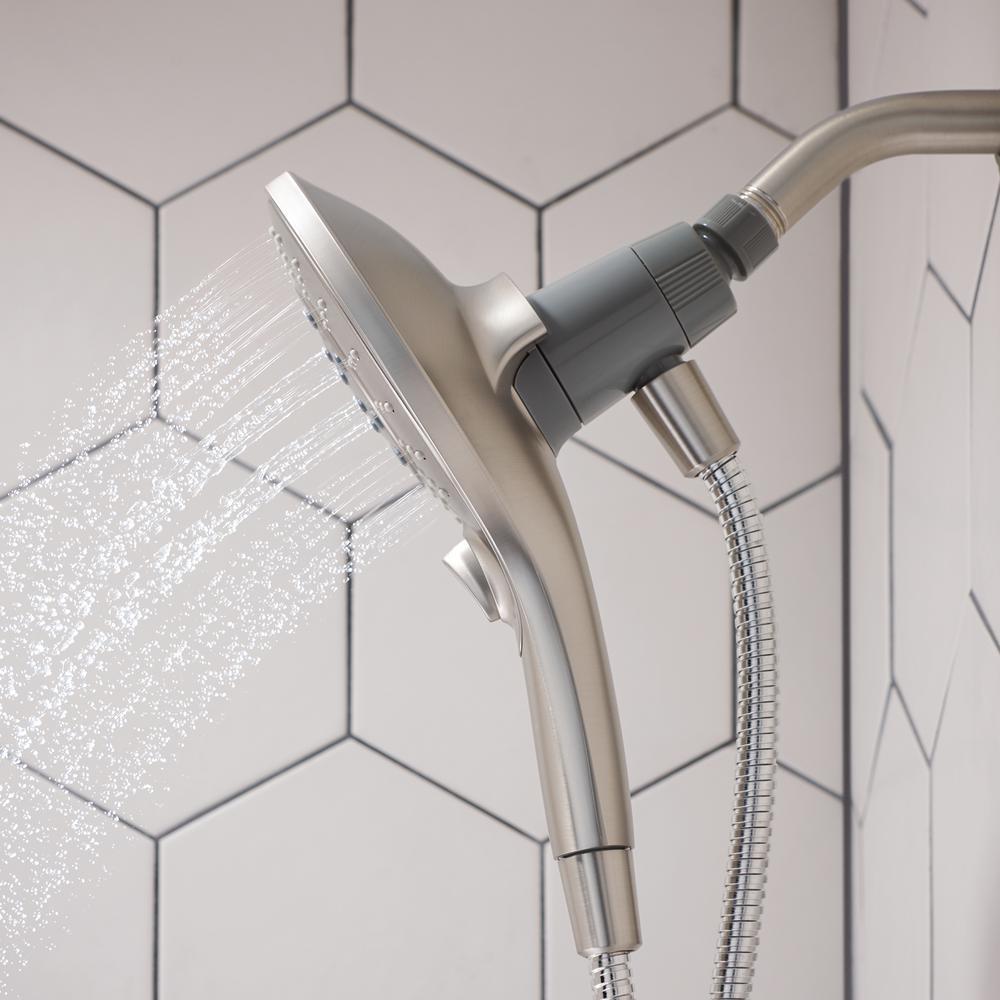 Attract with Magnetix 6-Spray 5.5 in. Single Wall Mount¬†Handheld Adjustable Shower Head in Spot Resist Brushed Nickel - Super Arbor
