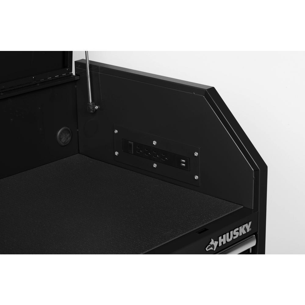 61 in. W 10-Drawer 1-Door Combination Tool Chest and Rolling Cabinet Set in Gloss Black