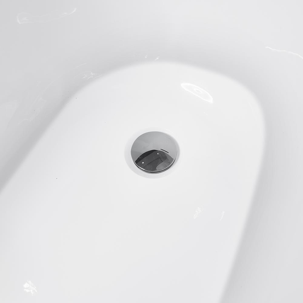 67 in. Acrylic Single Slipper Flatbottom Non-Whirlpool Bathtub in Glossy White - Super Arbor