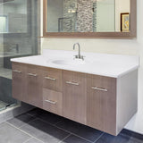 61 in. W Cultured Marble Vanity Top in Solid White with 4 in. Center Set Solid White Single Basin - Super Arbor