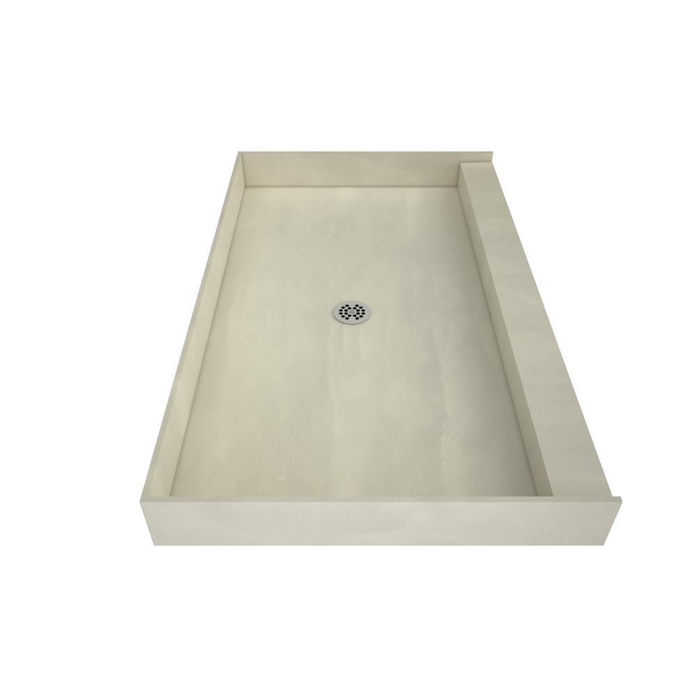 Redi Base 42 in. x 60 in. Single Threshold Shower Base with Center Drain and Polished Chrome Drain Plate - Super Arbor