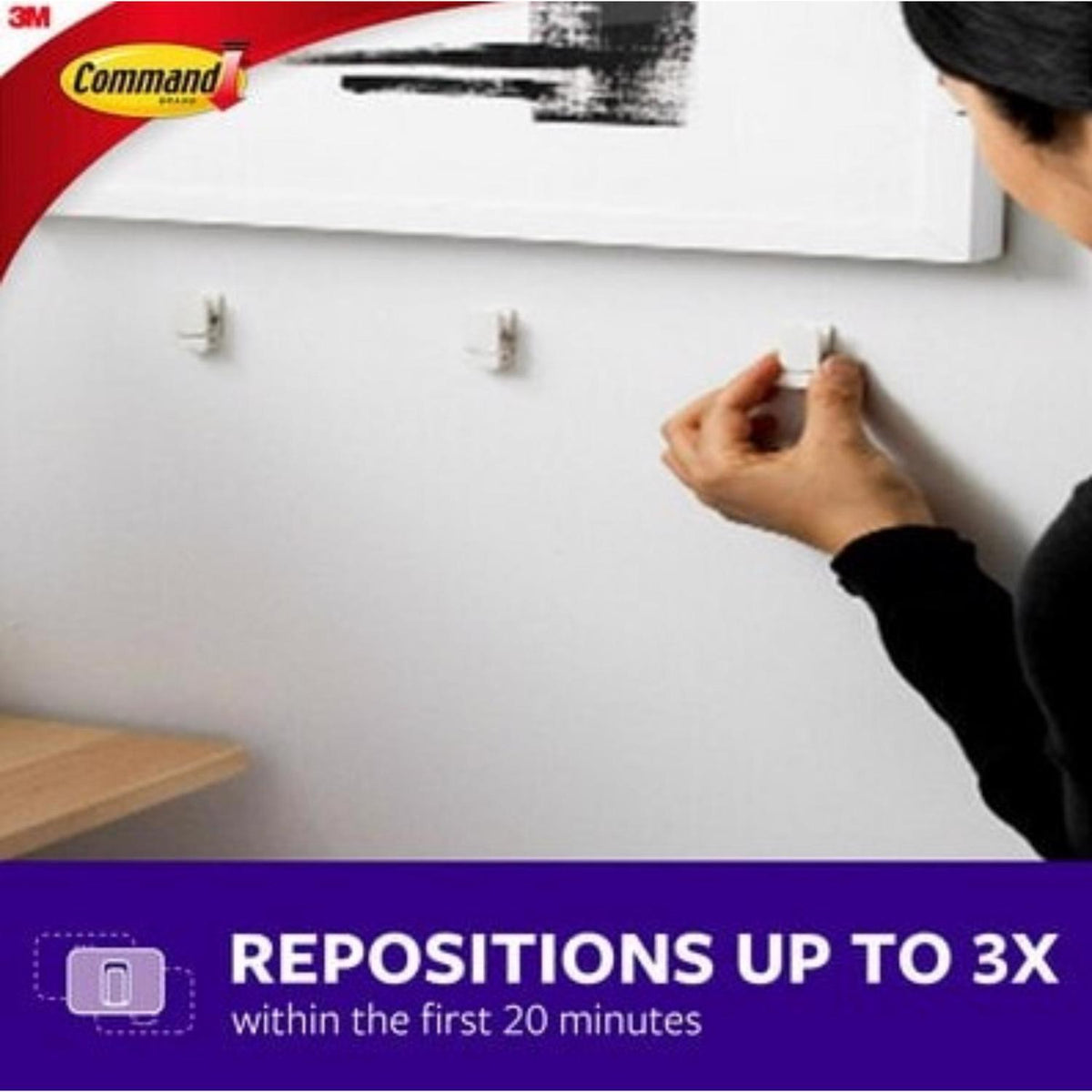 3M Command Adjustables Small Picture Hanging Strips, 1 oz Capacity, 20-Pack