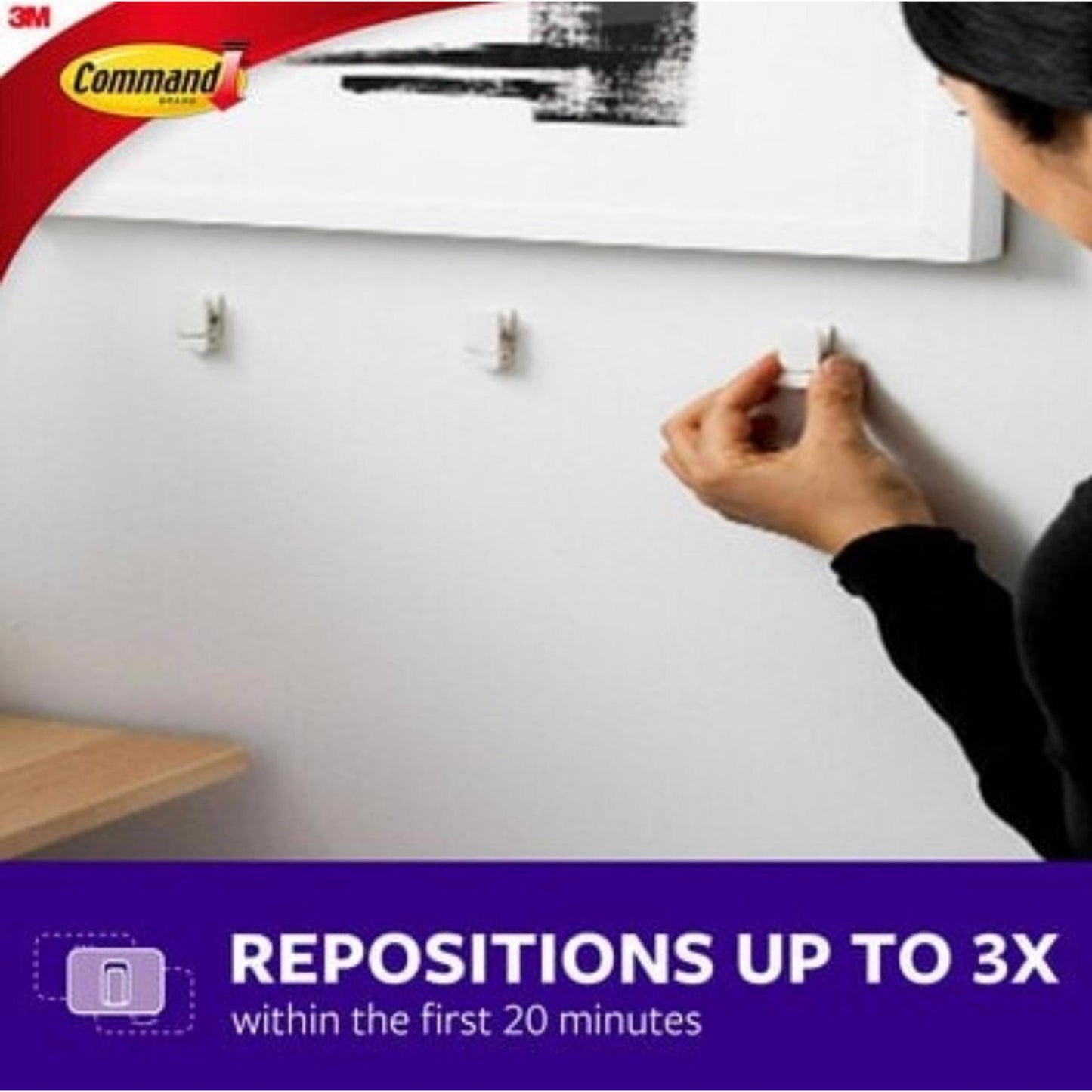 3M Command Adjustables Small Picture Hanging Strips, 1 oz Capacity, 20-Pack