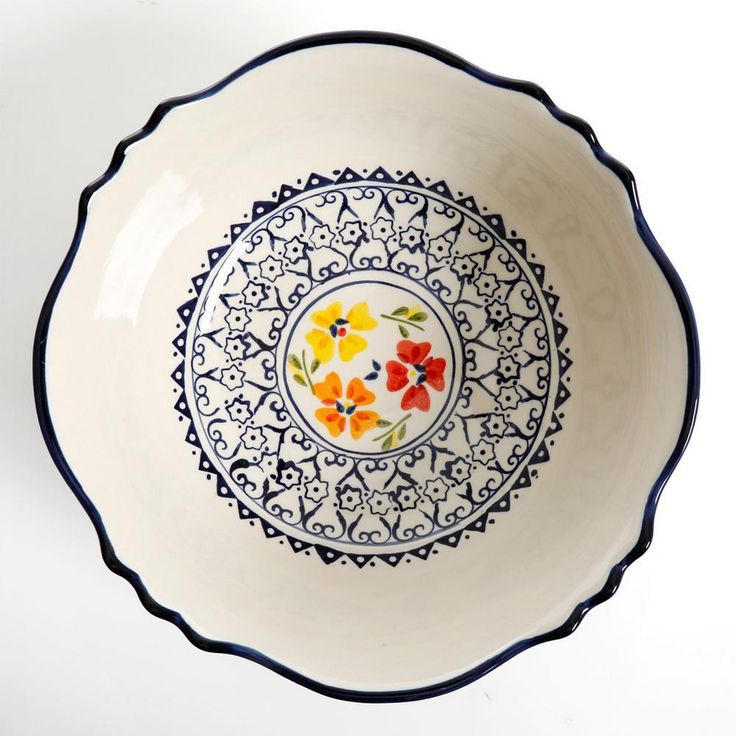 Luxembourg 8 in. and 10 in. 32 fl. oz. and 64 fl. oz. Multicolored Stoneware Serving Bowls (Set of 2)