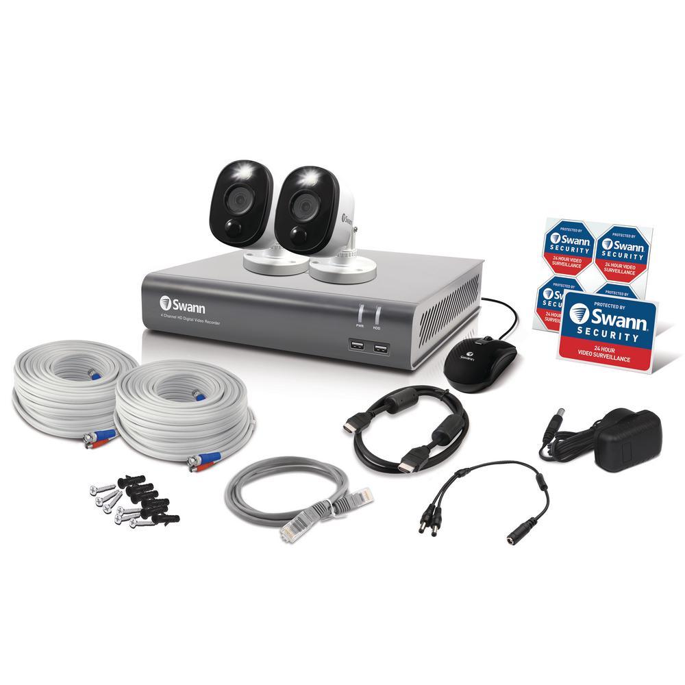 DVR-4580 4-Channel 1080p 1TB DVR Security System with Two 1080p Wired Bullet Cameras - Super Arbor