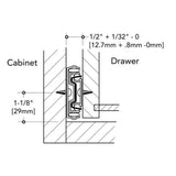 18 in. Full Extension Ball Bearing Side Mount Drawer Slide Set with Rear Bracket (4-Pair) - Super Arbor