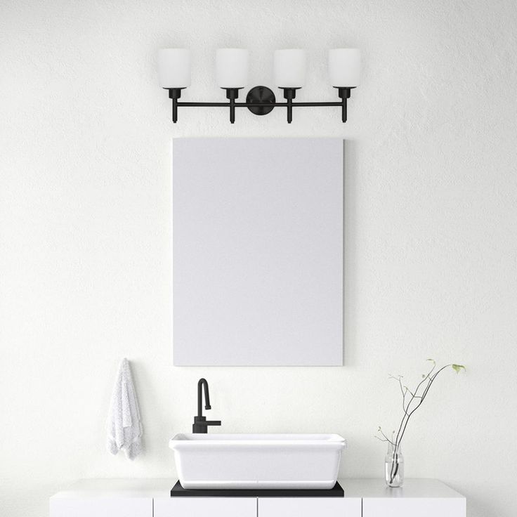 Aubrey 4-Light Matte Black Vanity Light