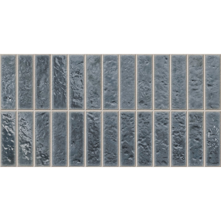 Giorbello Villora Blue 12-in x 24-in Glazed Porcelain Handcrafted look Wall Tile product image