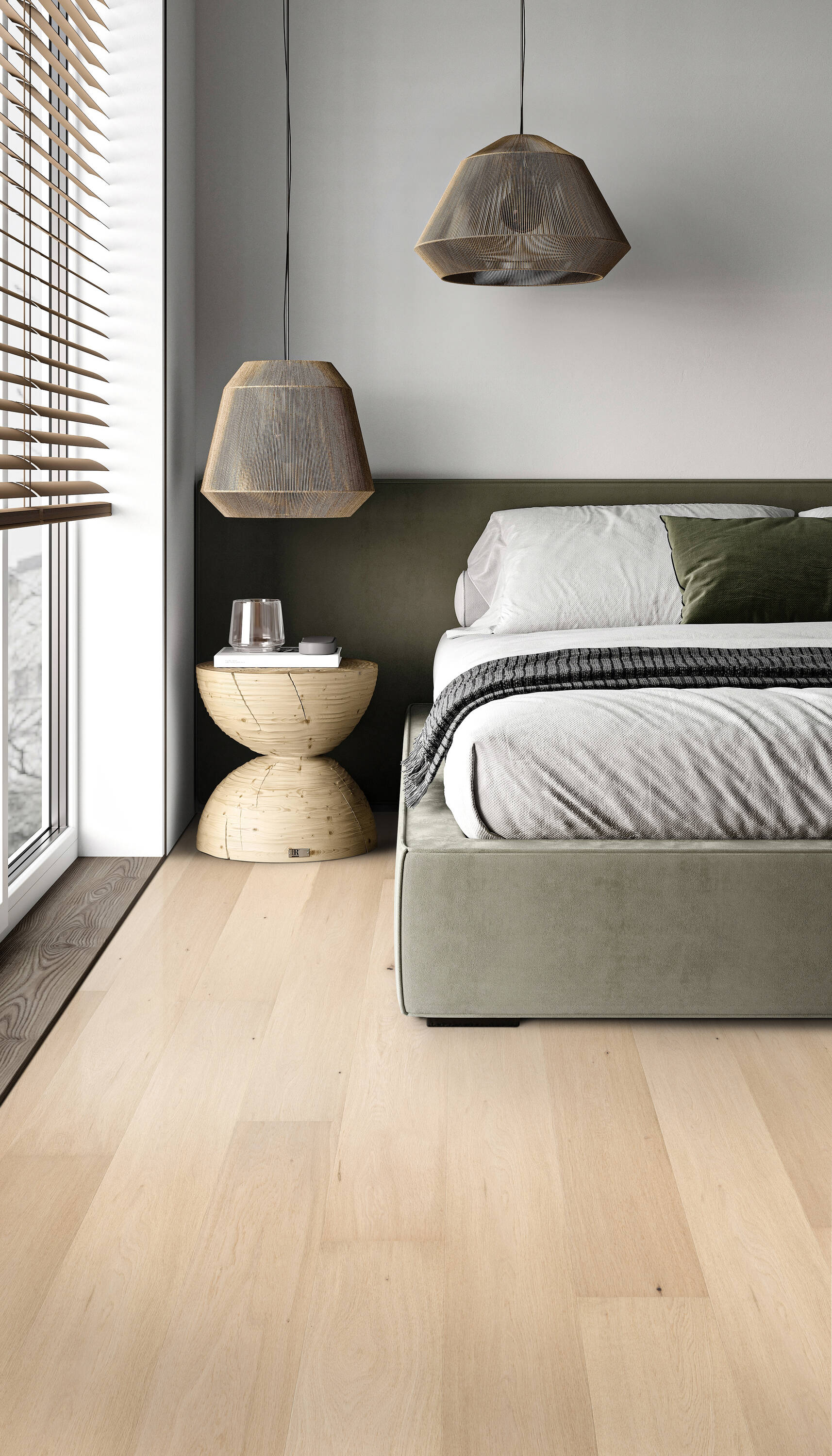 Solidfloor Oak Mineral Quartz hardwood flooring — installed room view