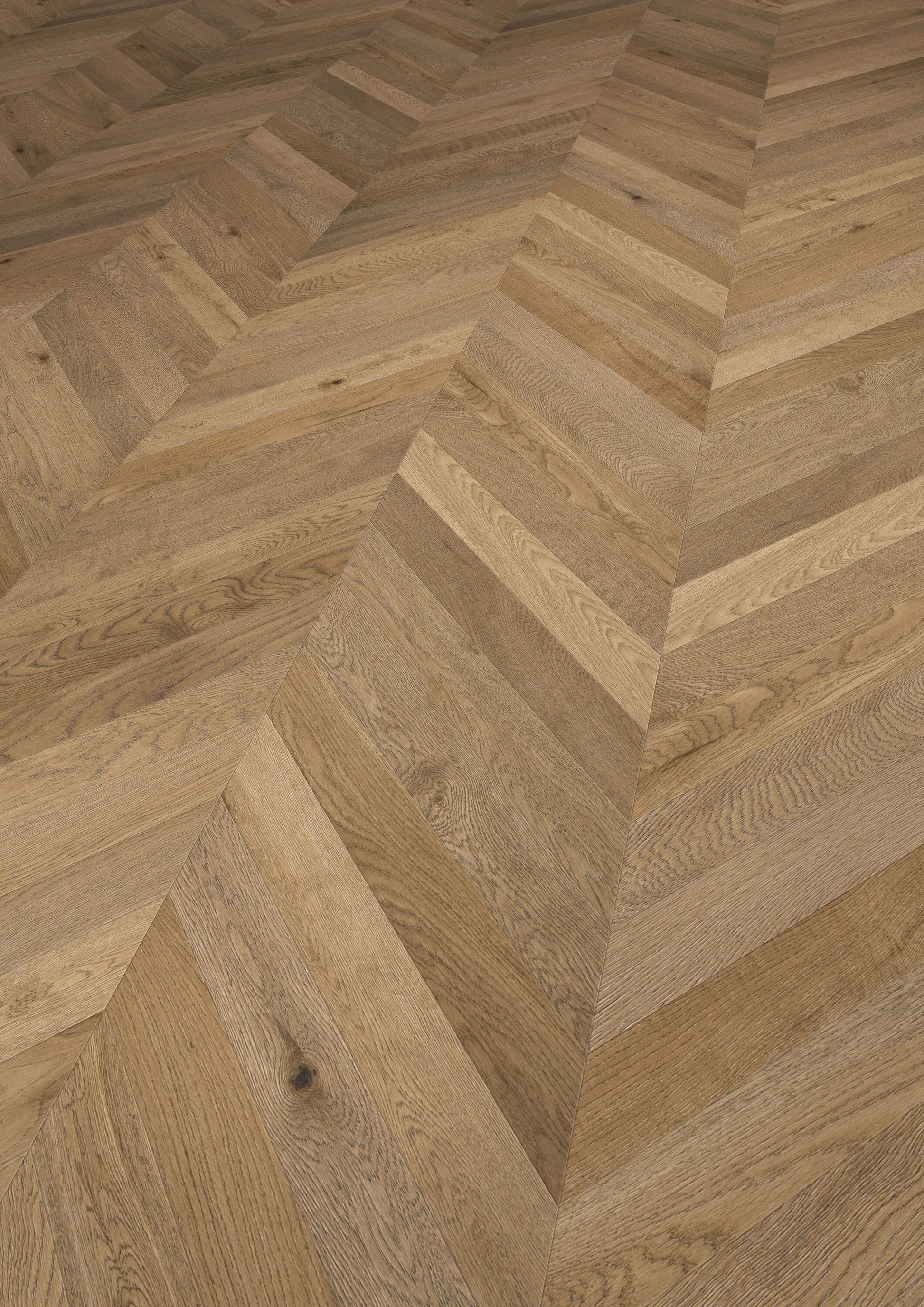 Solidfloor Oak Chantilly Chevron hardwood flooring — alternate angle