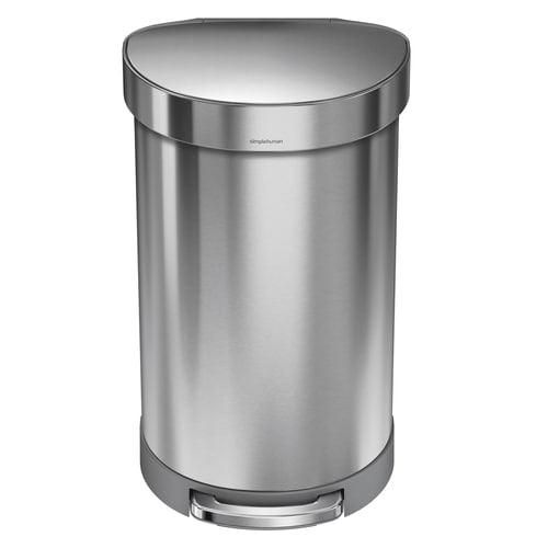 simplehuman 45-Liter Brushed Stainless Steel Steel Trash Can with Lid