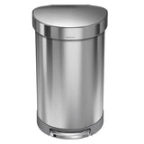 simplehuman 45-Liter Brushed Stainless Steel Steel Trash Can with Lid