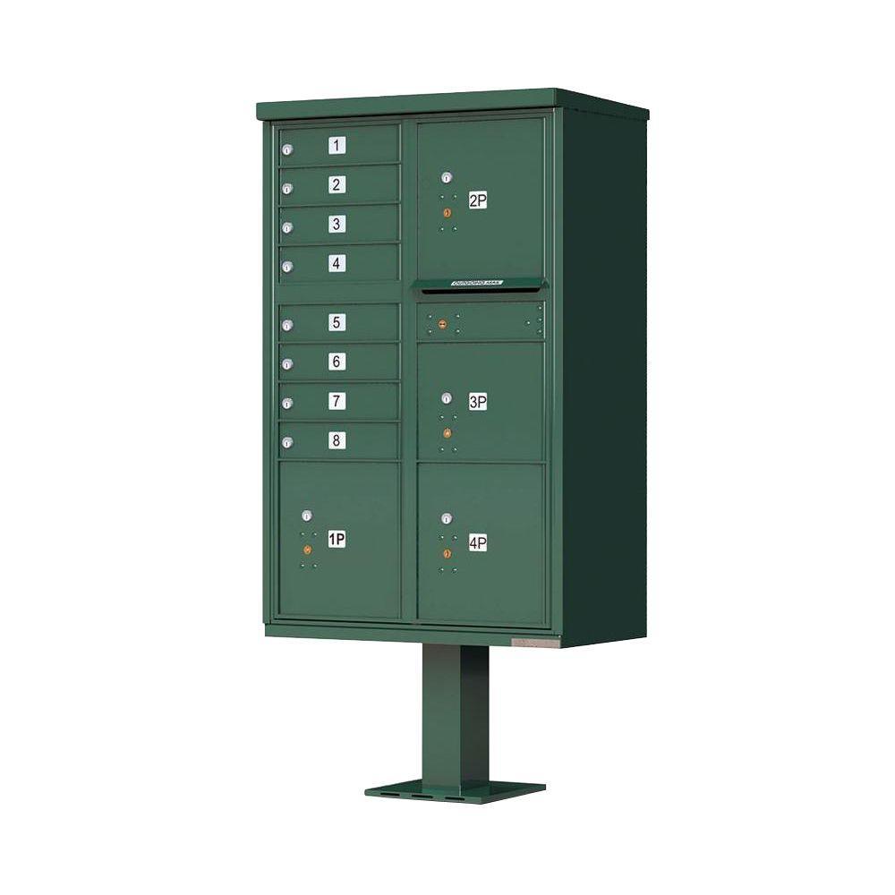 16-Mailboxes 1-Outgoing Mail Compartment 2-Parcel Lockers Pedestal Mount Cluster Box Unit - Super Arbor