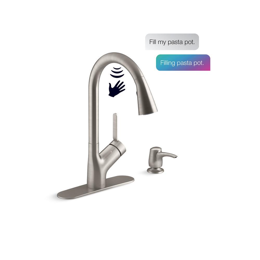 Setra Single-Handle Touchless Pull-Down Sprayer Kitchen Faucet in Matte Black - Super Arbor