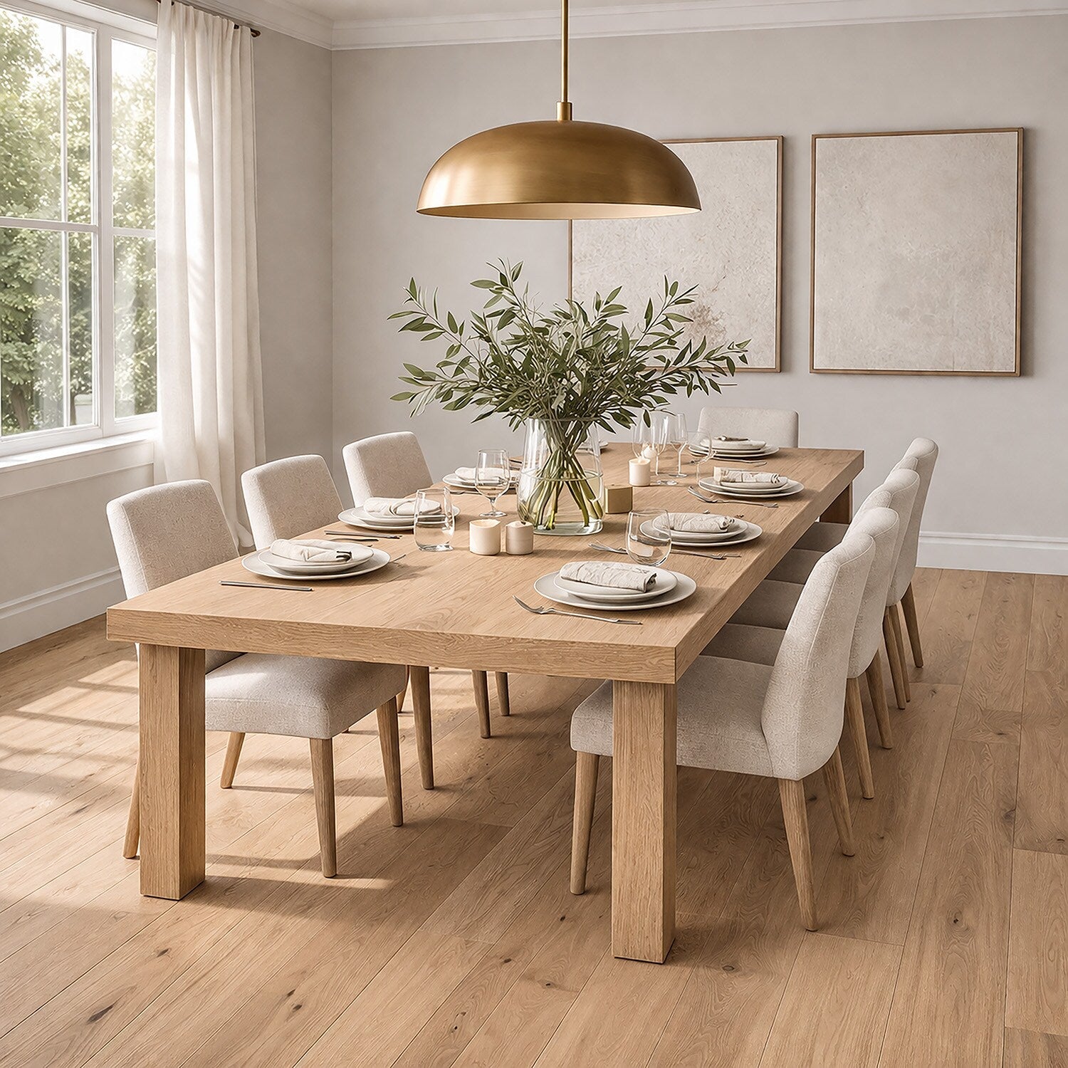 Solidfloor Oak Unfinished Look hardwood flooring — installed room view