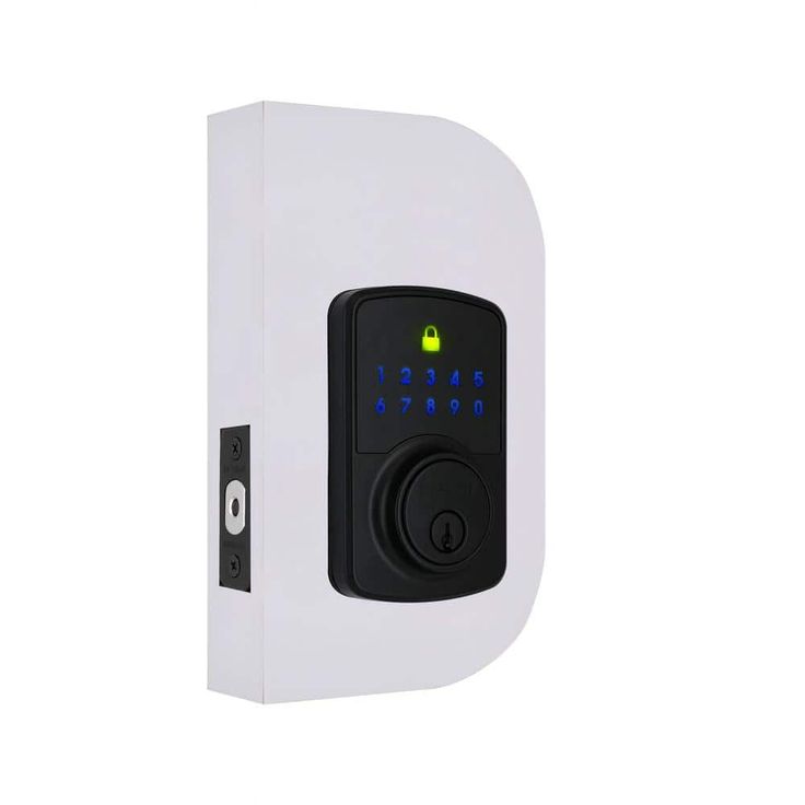 Defiant Square Compact Hubspace Matte Black Electronic Single Cylinder Deadbolt