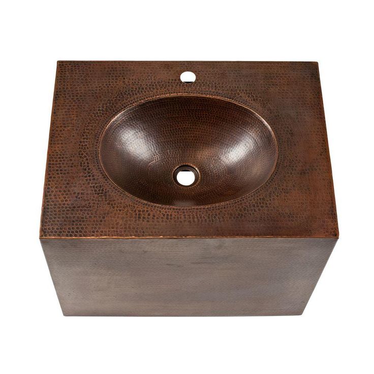 Premier Copper Products 24 in. Wall Mount Copper Vanity with Built-In Bathroom Sink in Oil Rubbed Bronze