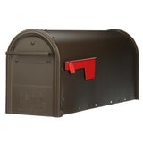Franklin Medium, Steel, Post Mount Mailbox, Black w/Satin Nickel - Super Arbor